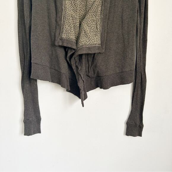 Free People Cropped Waterfall Cardigan Sweater Gray Size XS - Picture 4 of 8